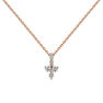 Pink gold diamonds and diamonds clover necklace , J04430-03