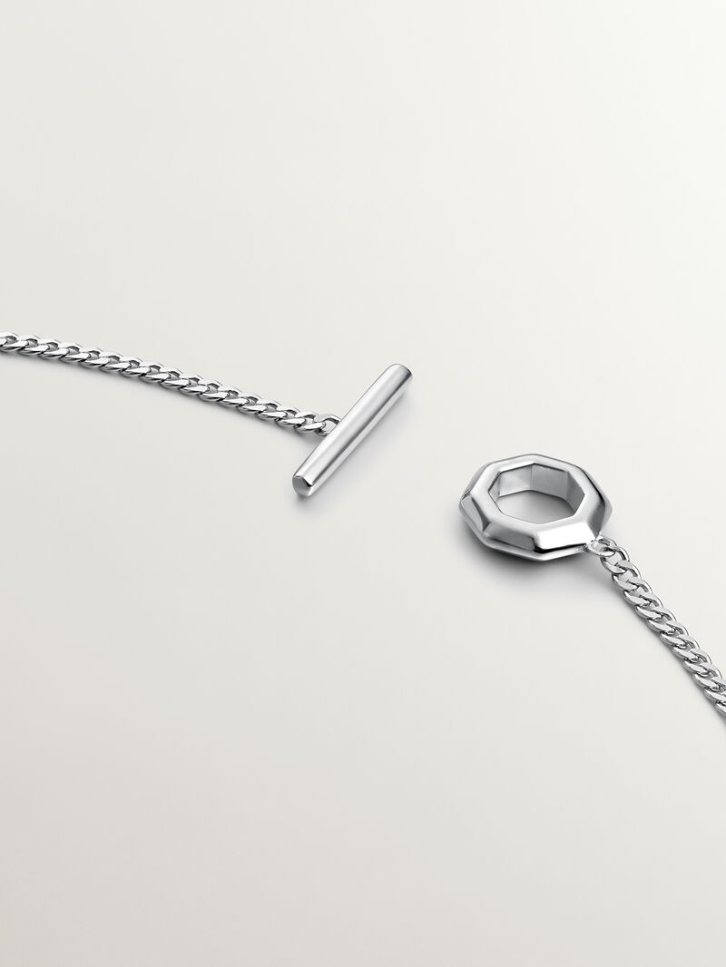 925 sterling silver chain with geometric finish image number 6