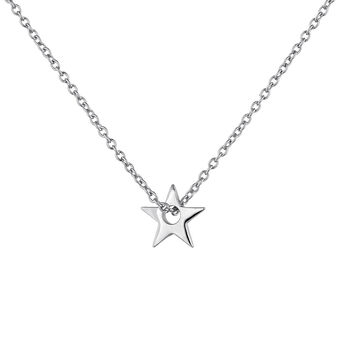 Silver maxi star pendant necklace, J04932-01,hi-res