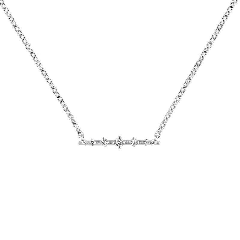 Silver sapphire and diamond bar necklace , J04814-01-GD-GS, mainproduct