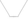 Silver sapphire and diamond bar necklace , J04814-01-GD-GS
