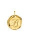Gold-plated silver B initial medallion charm  , J04641-02-B