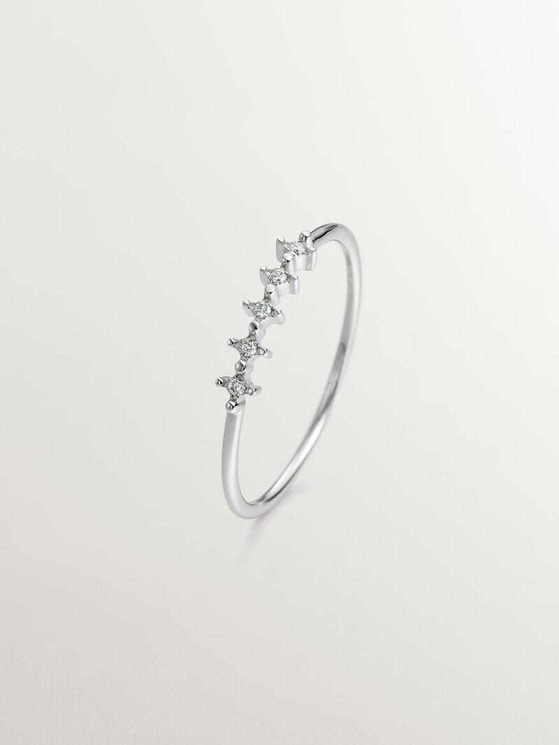5-stone 9K white gold ring with 0.025 ct diamonds image number 2