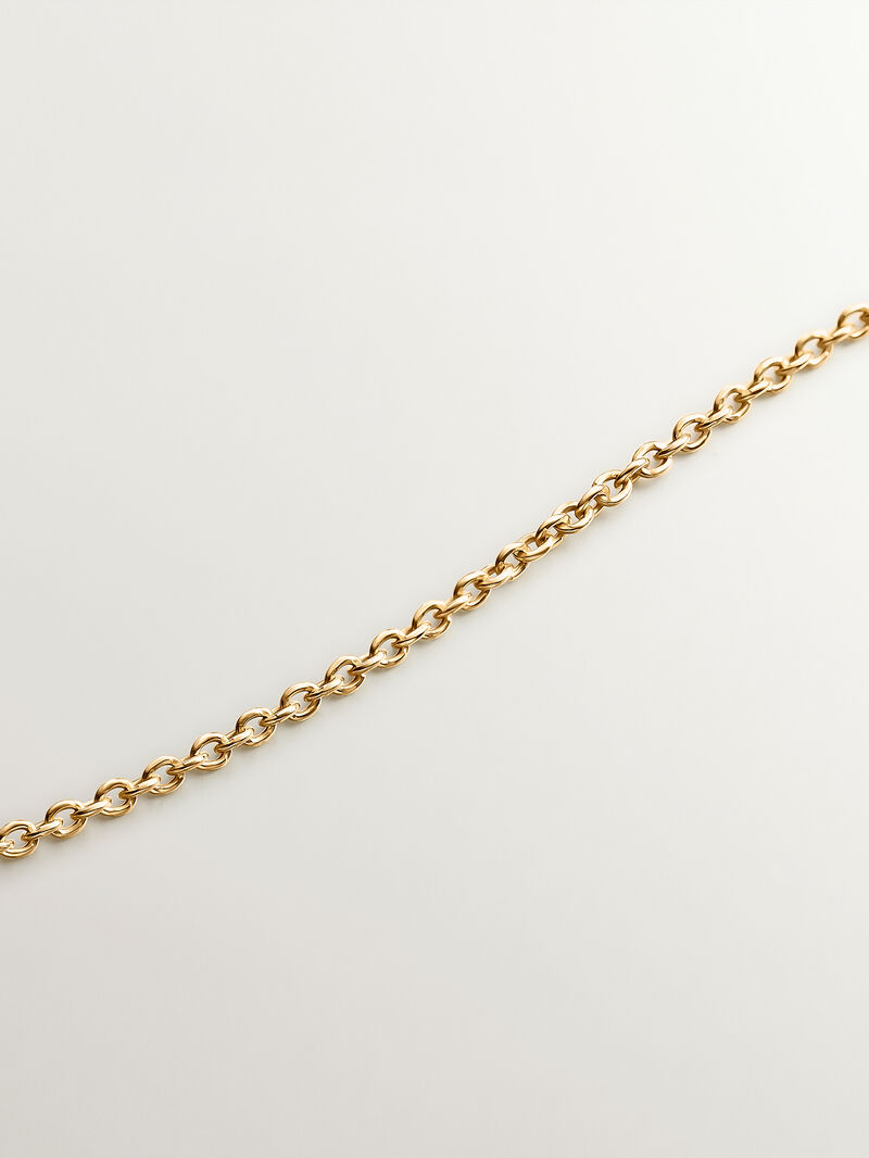 925 Silver necklace coated in 18K yellow gold with rhodolites and topazes. image number 4