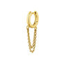 Gold plated silver chain hoop earring , J04871-02-H