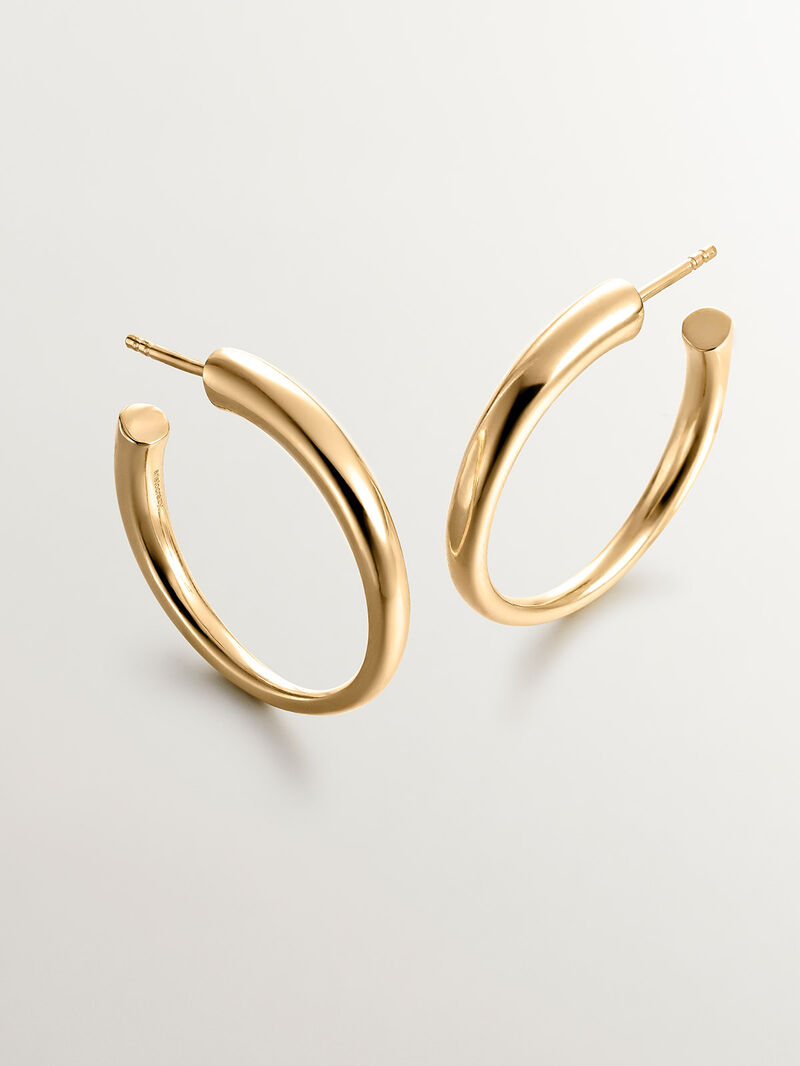18K yellow gold plated 925 silver hoop earrings image number 4