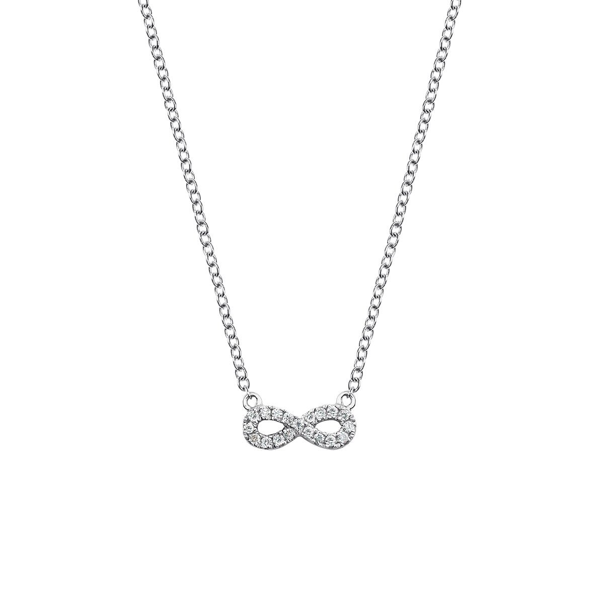 Infinity necklace diamonds 0.05 ct , J03025-01, hi-res