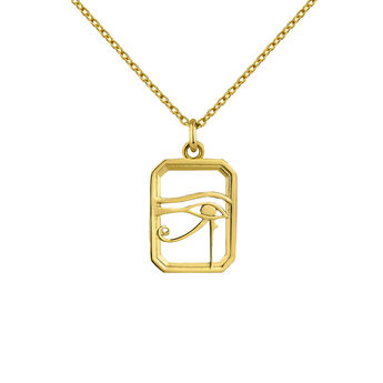 Collier pendentif œil d’Horus argent plaqué or , J04859-02, mainproduct