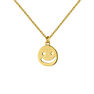 Collar smiley plata recubierta oro, J04843-02
