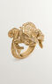 Anillo ancho camaleón de plata bañada en oro amarillo de 18kt , J03178-02