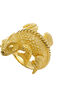 Anillo ancho camaleón de plata bañada en oro amarillo de 18kt , J03178-02