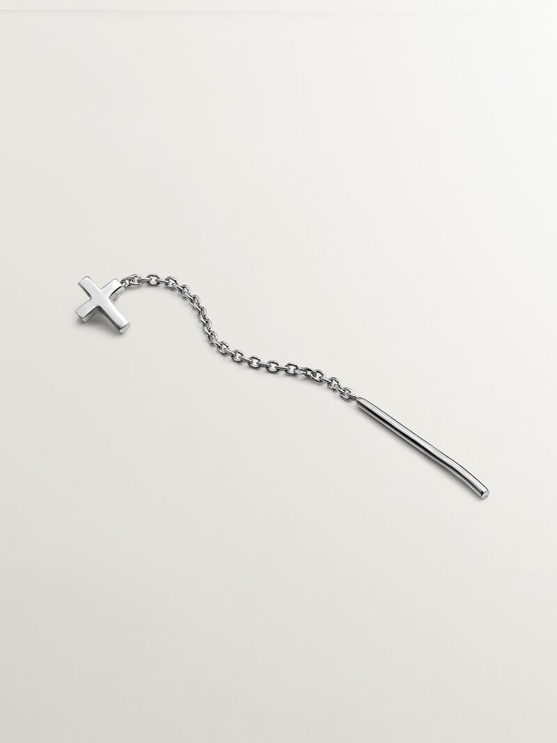 Individual 925 silver earring with cross image number 2