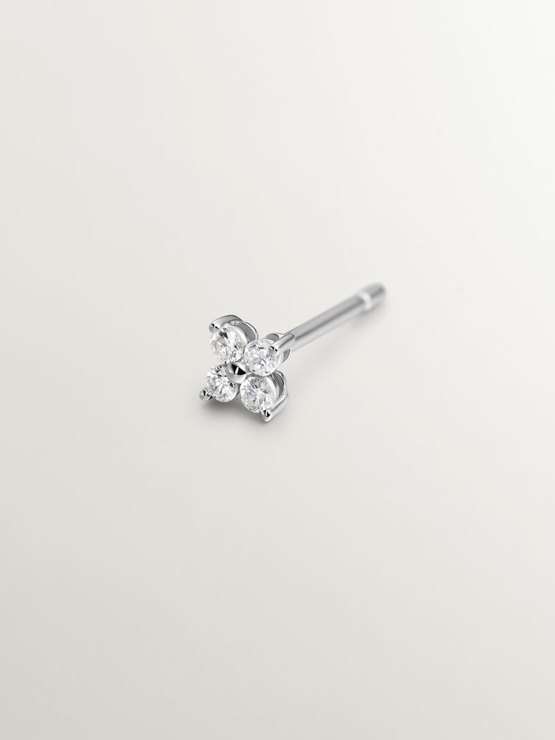 18K white gold single earring with diamonds image number 2