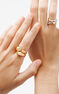 Wide triple ring in dual-coloured silver, J05226-09