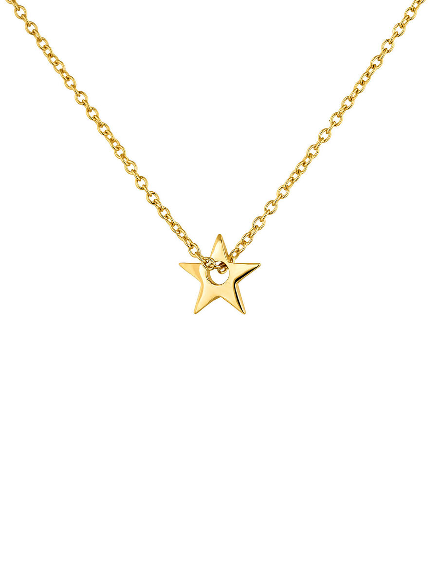 Star pendant in 18k yellow gold-plated silver , J04932-02, hi-res