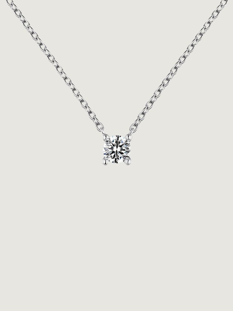 18K white gold solitaire pendant with a 0.15cts diamond. image number 0