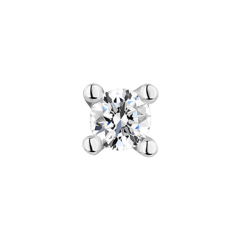 Pendiente solitario diamante 0,07 ct oro blanco , J00887-01-07-H, hi-res