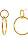 Gold plated double hoop earrings , J03432-02