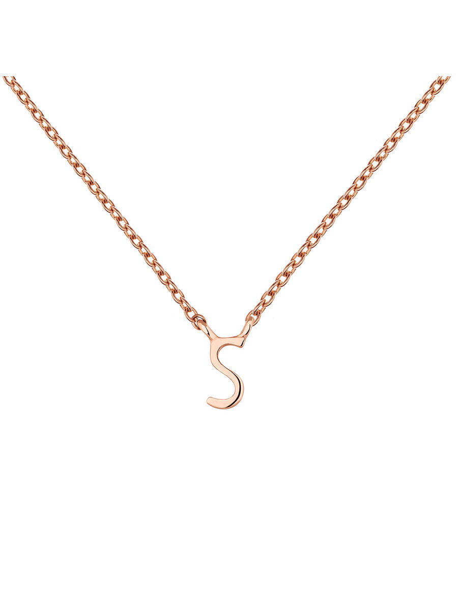Rose gold Initial S necklace , J04382-03-S, mainproduct