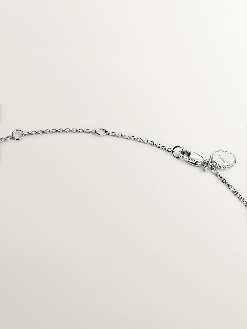 925 silver pendant and 18K white gold with white pearls, white diamonds and gray enamel image number 6