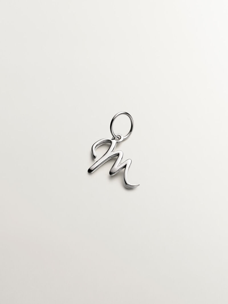 925 Silver Charm with initial M image number 0