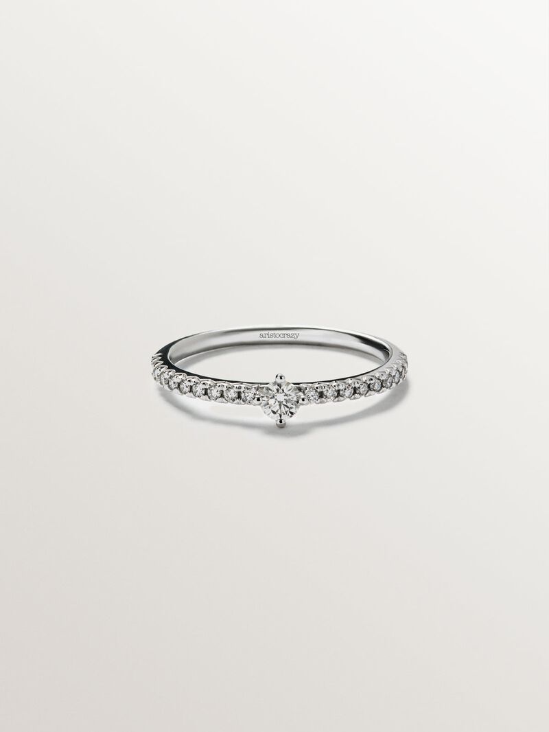 18K white gold ring with diamonds image number 2