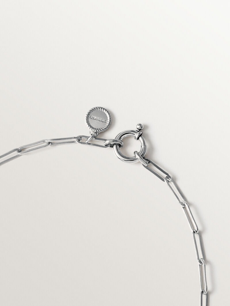 Rectangular link chain 65 cm in rhodium-plated 925 silver image number 4