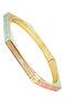 18k gold-plated silver hexagonal rigid bracelet with colors and a number 7, J05088-02-MULENA