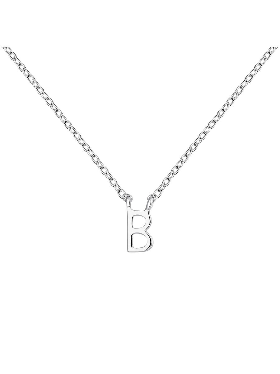 Collar inicial B oro blanco 9 kt , J04382-01-B, mainproduct