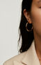 Medium gold plated hoop earrings , J04192-02