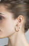 Medium rose gold plated hoop earrings , J04192-03