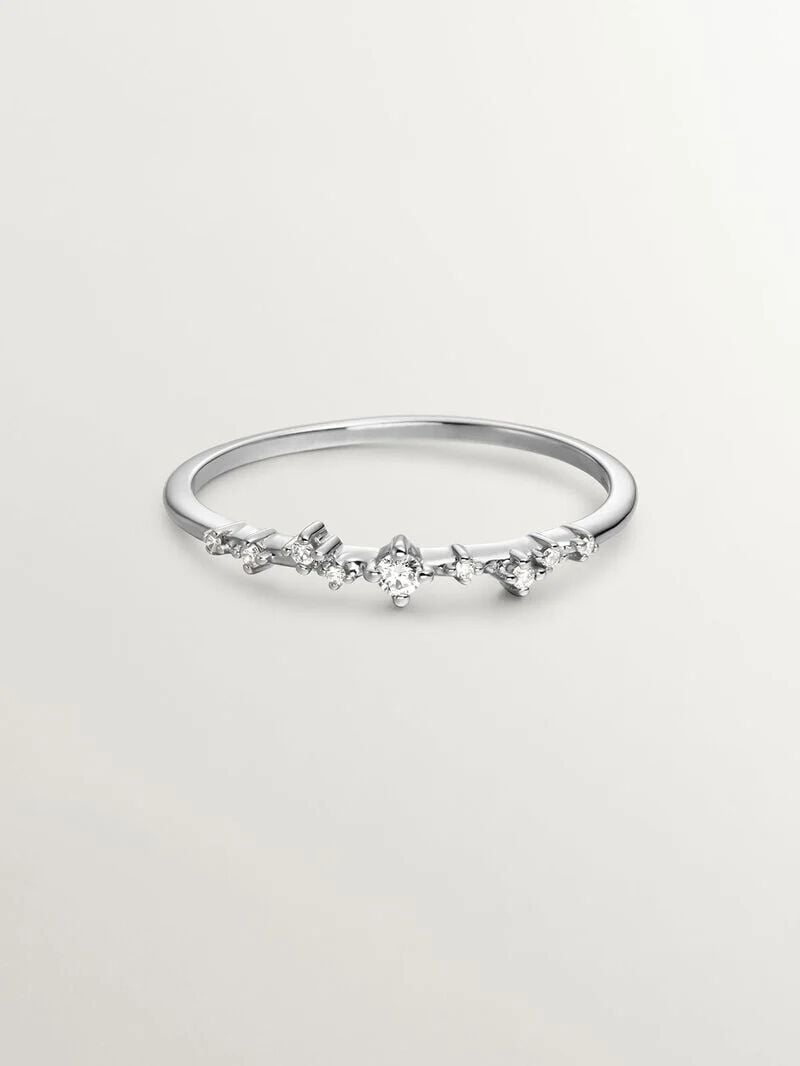 18K White Gold Ring with Diamonds image number 2