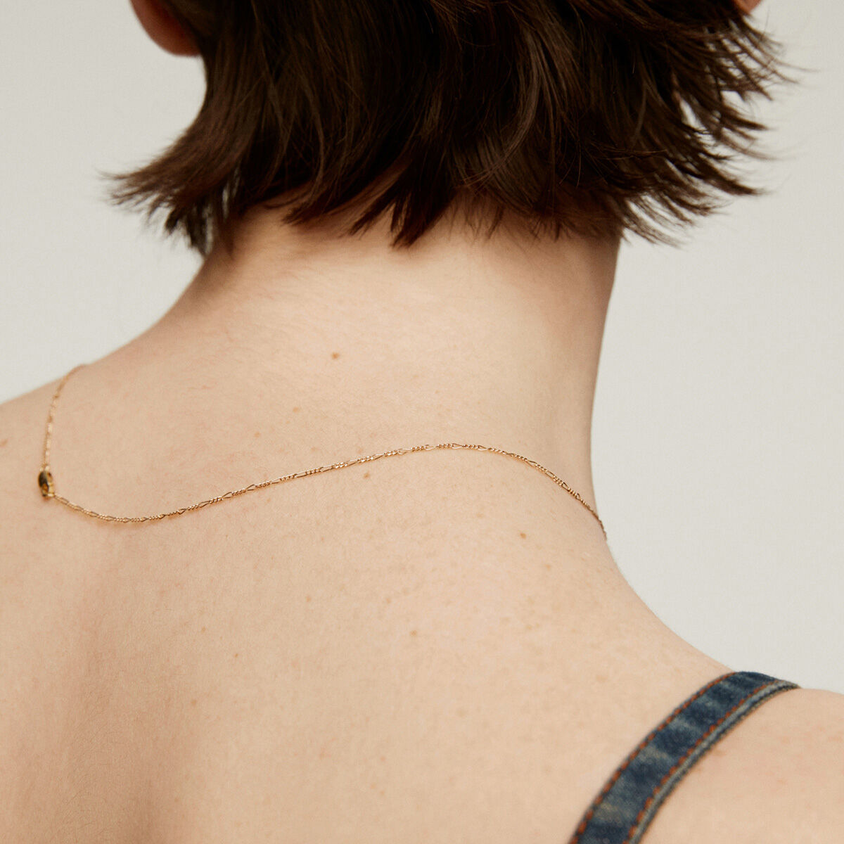 Thin chain with figaro links in 9k yellow gold, J05328-02, hi-res