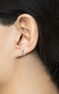 Boucle d'oreille piercing créole trois diamants or blanc 9 ct , J04491-01-H