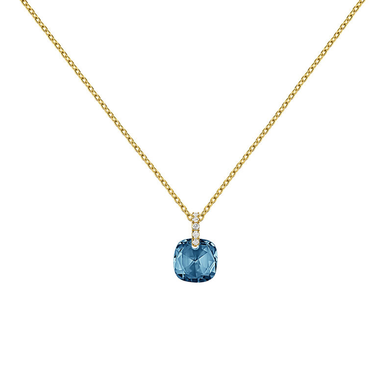 9k gold London blue topaz and sapphire necklace, J04774-02-LB-WS, hi-res