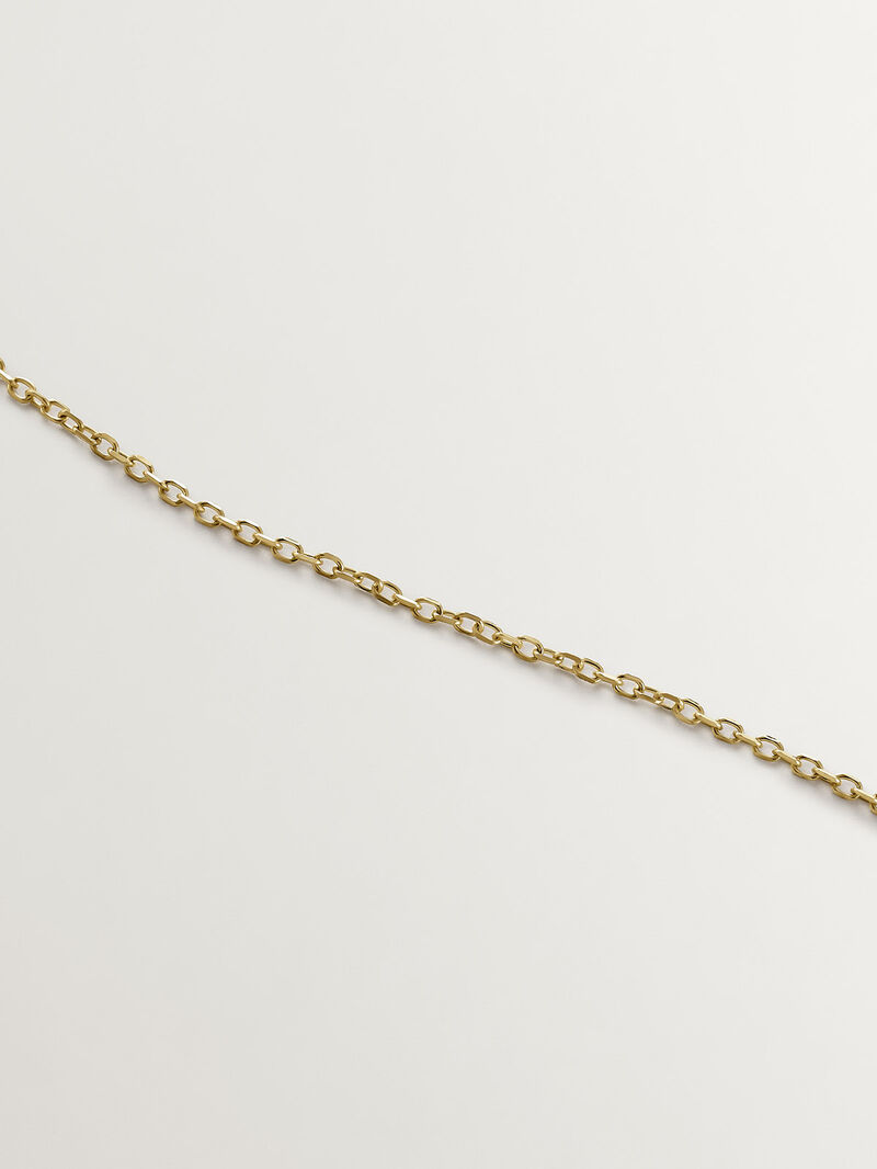 9K yellow gold necklace with sapphire, emerald, ruby, and diamonds. image number 4