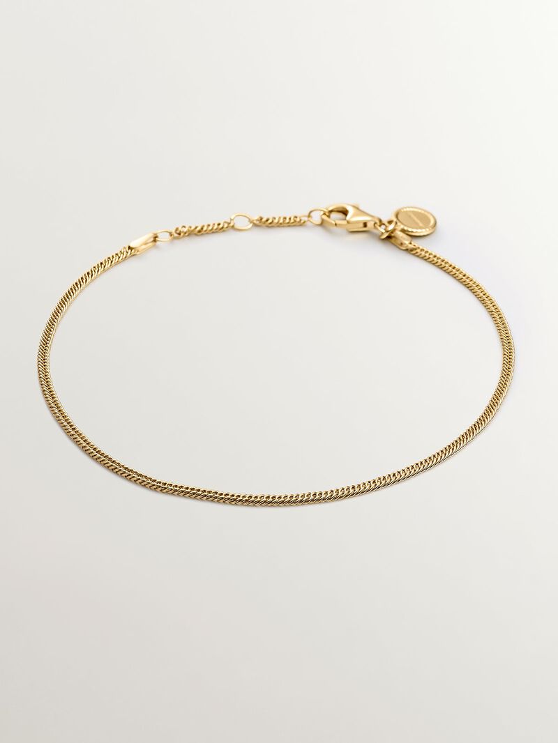 925 Silver Silver Links Bracelet in 18k yellow gold image number 0