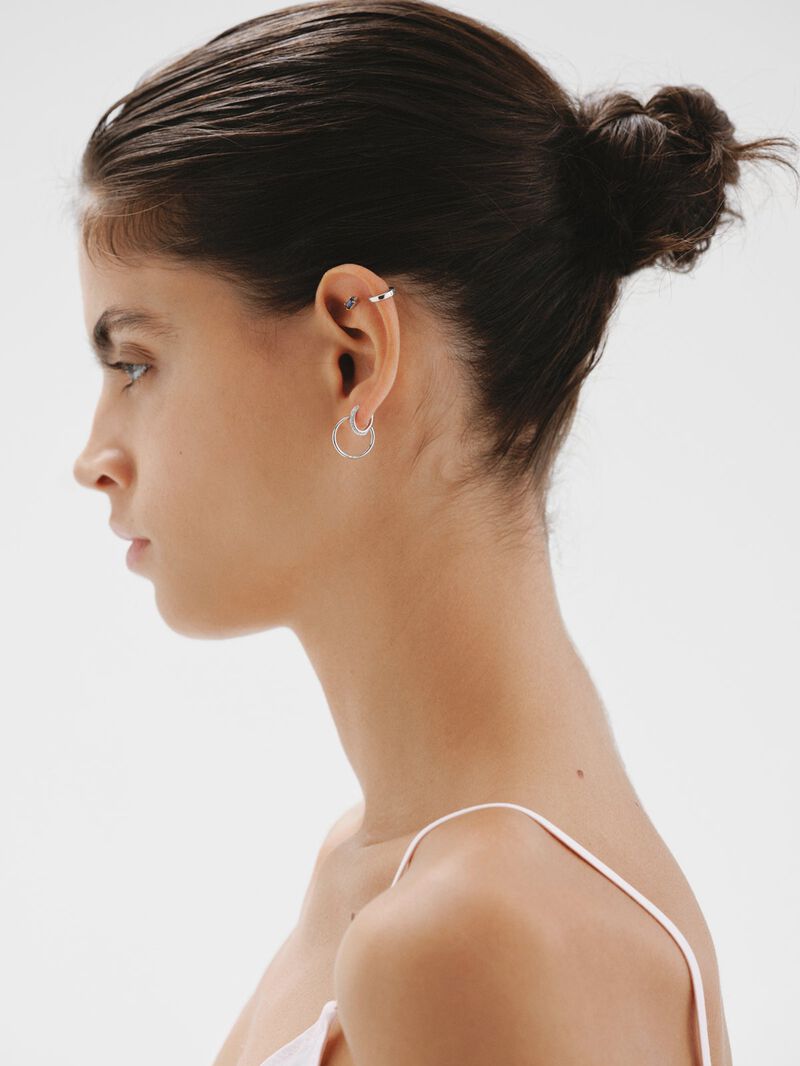 Small 925 silver hoop earrings image number 3