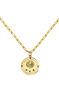 Gold plated star coin pendant , J03589-02