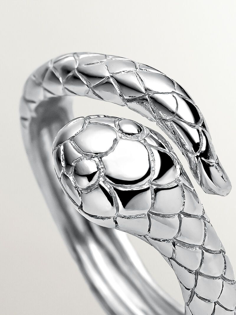925 Silver Ring with Snake Design image number 4