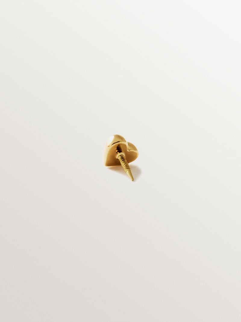 18K Yellow Gold Heart-Shaped Piercing image number 2