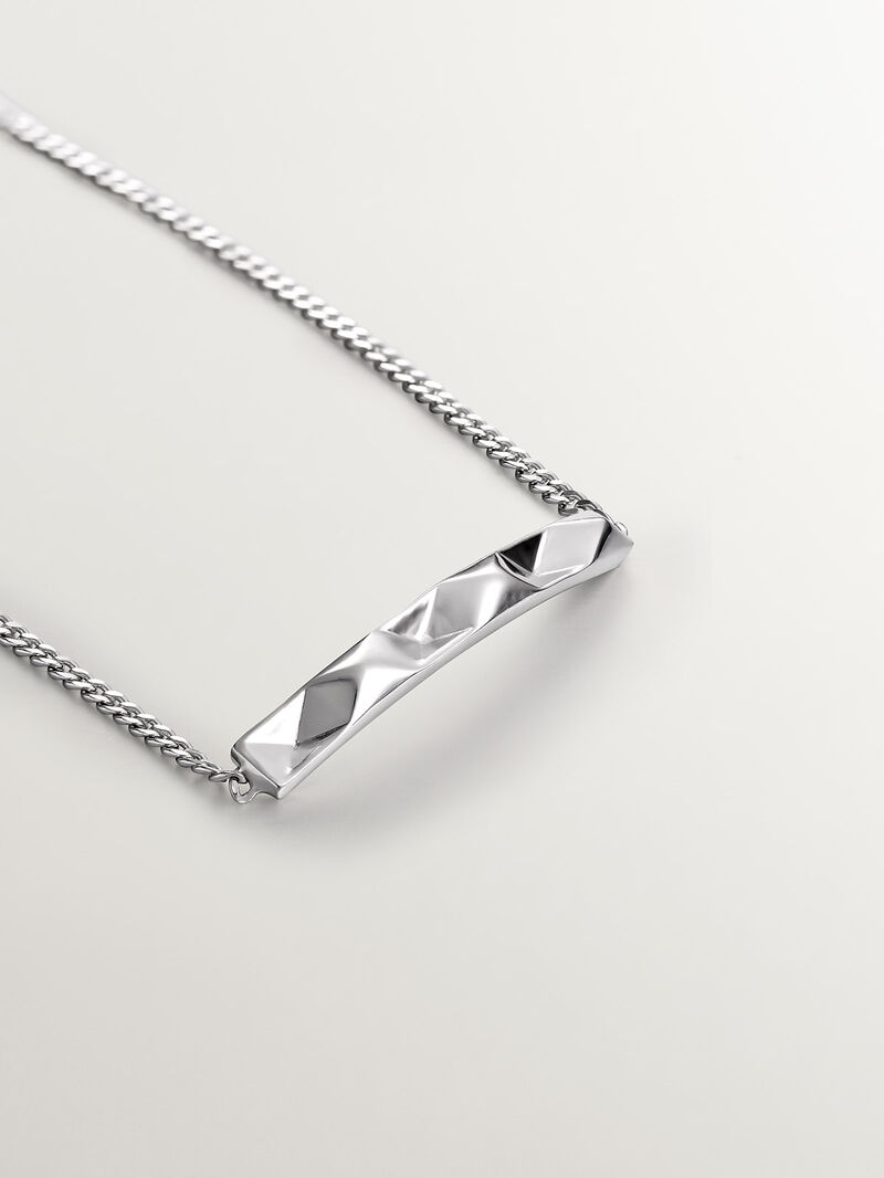 925 silver bracelet with geometric texture image number 2