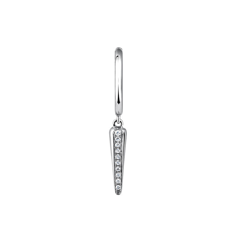 White gold diamond spike hoop earring piercing 0.04 ct , J03872-01-H, mainproduct
