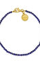 Bracelet in 18k yellow gold-plated silver with blue lapis lazuli stone beads, J04898-02-LP