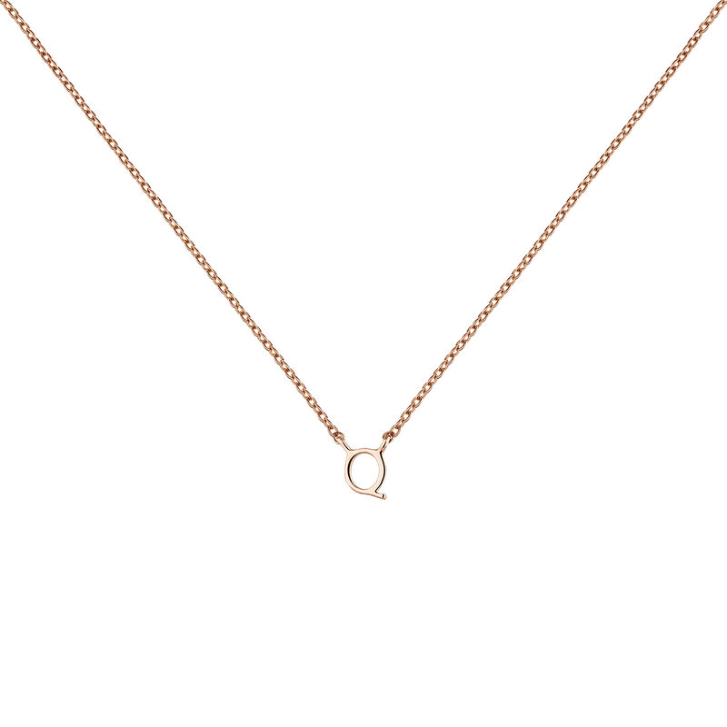 Rose gold Initial Q necklace, J04382-03-Q, hi-res