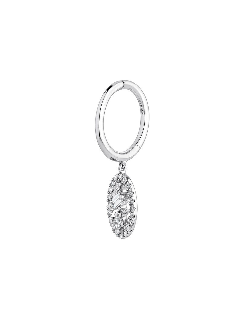 Individual 18K white gold earring with diamonds. image number 2