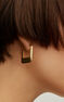 Square hoop earrings in 18k gold-plated silver, J05142-02