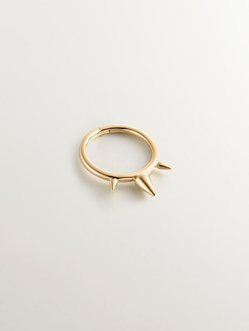 Individual 925 silver earring bathed in 9K yellow gold with spikes image number 2
