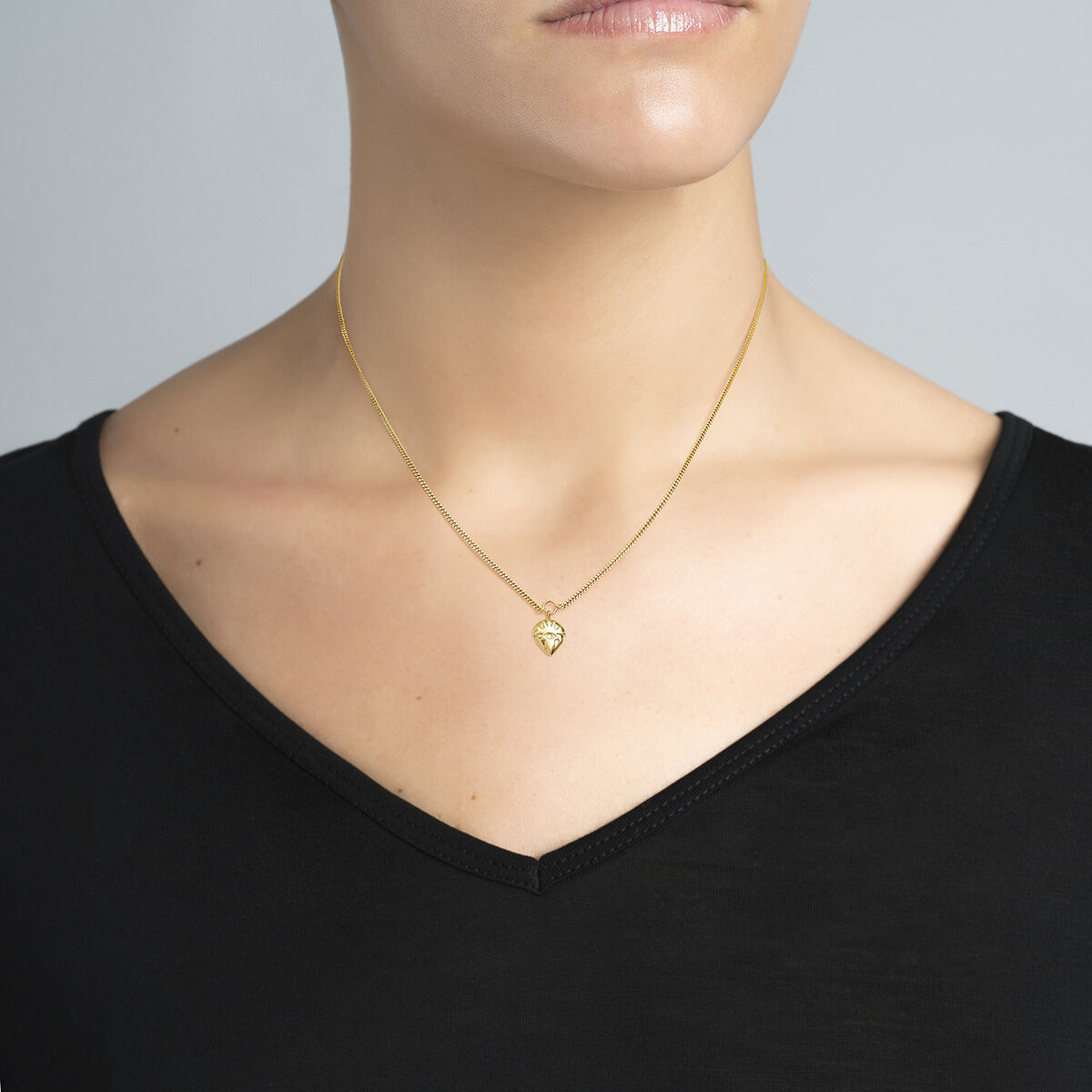 Gold plated motif necklace , J04552-02, hi-res