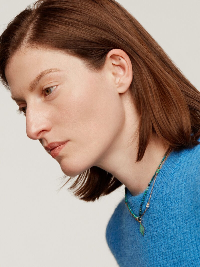 925 sterling silver necklace with multi-coloured enamel image number 5